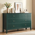 RoyalCraft 6 Drawer Dresser, Fluted Modern Wood Chest of Drawers, Long Dresser for Bedroom TV Stand Storage Cabinet for Living Room, Green by Bringyoubetterlife