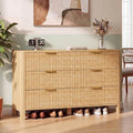 Wodeer 6 Drawer Dresser for Bedroom, 47" W Wood Storage Cabinet with Fluted Design, Modern Chest of Drawers & TV Stand for Living Room, Nursery Clothing Organizer with Metal Slides, Anti-Tipping by WODEER