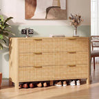 Wodeer 6 Drawer Dresser for Bedroom, 47" W Wood Storage Cabinet with Fluted Design, Modern Chest of Drawers & TV Stand for Living Room, Nursery Clothing Organizer with Metal Slides, Anti-Tipping by WODEER