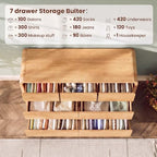 Modern 54" Wide 7 Drawers Dresser with Curved Profile Design,Oak - Image 4