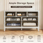 CARPETNAL 55" White Dresser for Bedroom with 7 Drawers & Modern Gold Handle - Image 4