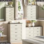 CARPETNAL Farmhouse 5 Drawer Dresser for Bedroom, 44" Tall White Dresser. - Image 5