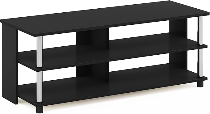Furinno Sully 3-Tier Stand for TV up to 48 Inch, Americano/Chrome - Image 4