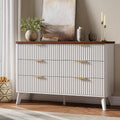 GarveeHome Fluted Dresser for Bedroom with 6 Deep Drawers, White by GarveeHome