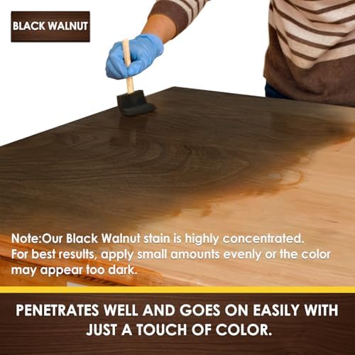 DWIL Water Based Wood Stain - Multiple Finishes, Fast Drying, Indoor and Outdoor Furniture, Wood Paneling, Cabinets and More, Low Odor ＆ Non-Toxic (8.5oz Black Walnut) - Image 2