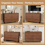 Modern 6 Drawer Dresser for Bedroom, 48" Wooden Chest of Drawers, Walnut - Image 5