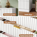 47.2" Wide Fluted 8 Drawer Dresser for Bedroom, White - Image 4