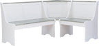 Linon Jackie Two Tone Pine Wood Coastal Corner Dining Nook in Graywash/White - Image 5
