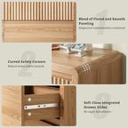 LYNSOM Oak Fluted 6 Drawer Dresser for Bedroom, Curved Edge, 50" Wide - Image 5