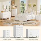 3 Drawers Nightstands Set of 2 w/Charging Station, Modern Fluted Dresser - Image 7
