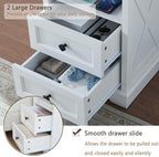Farmhouse 2 Drawers Dresser for Bedroom,Small Dresser with Charging Station - Image 6