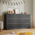 BORNOON Dresser for Bedroom with 9 Drawers, Fluted Chest of Drawers with Round Curved Corner, Hidden Handles, Modern Wood Storage Organizer for Bedroom, Nursery, Living Room by BORNOON