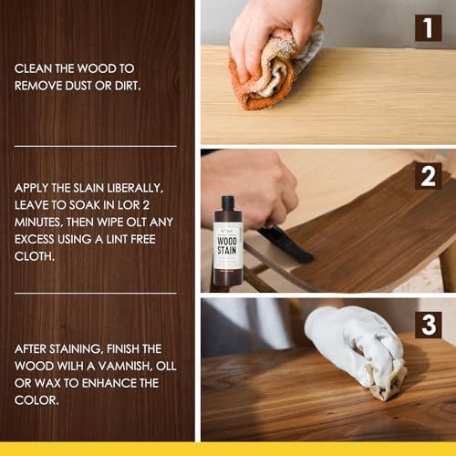 DWIL Water Based Wood Stain - Multiple Finishes, Fast Drying, Indoor and Outdoor Furniture, Wood Paneling, Cabinets and More, Low Odor ＆ Non-Toxic (8.5oz Black Walnut) - Image 6
