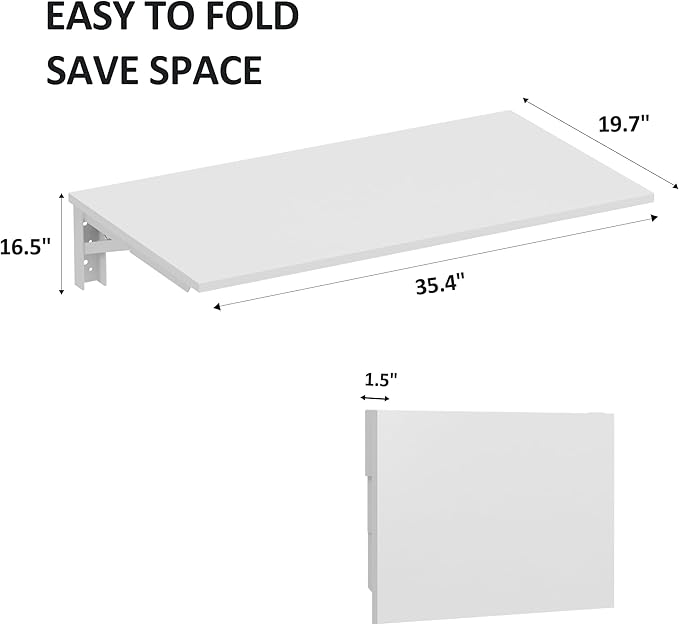 Need Fold Down Wall Mount Desk Heavy Duty Small Folding Wall Table Length 36" - Image 3