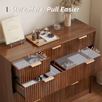 LYNCOHOME Fluted Tall Dresser for Bedroom, 9 Drawer Chest of Drawers,Walnut - Image 3