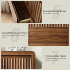 LYNSOM Walnut Fluted 9 Drawer Dresser for Bedroom, Curved Edge, 50" Wide - Image 6