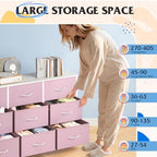 WLIVE Dresser TV Stand for 55 Inch TV, 9 Drawer Dresser for Bedroom, A-Pink - Image 5
