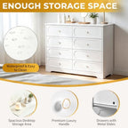 Karl home 8 Drawers White Dresser, Tall Wood Chest for Bedroom - Image 4