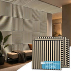 Art3d 12-Pack Acoustic Wood Slat Panel & Ceiling Tile, 2 x 2 ft, Ashtree by Art3d