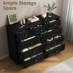 51" Wide Farmhouse 9 Drawer Dresser for Bedroom, Black - Image 4
