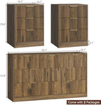 7 Drawer Dresser & 3-Drawer Nightstand Set 3-Piece, Walnut丨 Bedroom Dressers and Night Stand Set of 2, Fluted Modern Wood Chest of Drawers Storage Dressers Set for Bedroom - Image 3