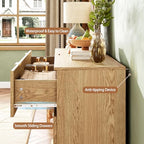 47.2" Wide Fluted 6 Drawer Dresser for Bedroom, Natural - Image 5