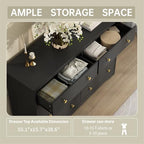 Black Dresser for Bedroom, 8 Drawer Dresser with Large Drawers, 51 Inch Wide Wood Chest for Living Room, Hallway - Image 4