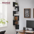 VASAGLE Corner Shelf Wall Mount, 5-Tier Floating Corner Bookshelf - Image 2