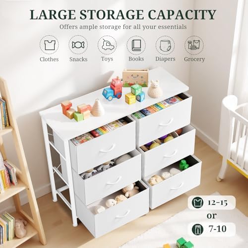 6-Drawer Dresser for Bedroom, Anti-Tip Wide Storage Organizer - Image 5
