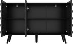Fluted Storage Unit Cabinet, Modern Black Console Cabinets - Image 9