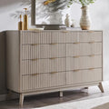 T4TREAM 54" Wide Fluted 9 Drawer Dresser for Bedroom, White Alder by T4TREAMFurniture