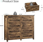 Xixini 47.2" Wide 8-Drawer Farmhouse Dresser for Bedroom, Brown - Image 3