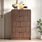 Decofy 48" H Fluted 5-Drawer Dresser for Bedroom, Walnut - Image 5
