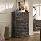 Farmhouse 6 Drawers Dresser Chests for Bedroom,Tall Chest of Drawers by FFBCFDKFurnitureSet