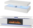 Modern Table Set Includes 70" Fireplace TV Stand & 47" Coffee Table - Image 4