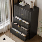 MAISONARIA 5 Drawer Dresser for Bedroom, Tall Dresser Chest of Drawers with Gold Handles, 32 Inch Wide Nightstand with for Bedroom, Living Rooms, Offices, and Entryways, Black - Image 4