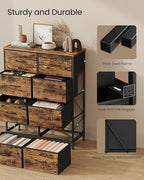 SONGMICS Dresser for Bedroom, Tall Dresser with 8 Fabric Drawers - Image 6