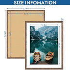 Hongkee 22x28 Frame Set of 4, 22 x 28 Rustic Brown Wood Style(Mat 18x24) - Image 3