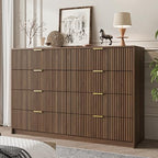 MAISONARIA Dresser for Bedroom, 8 Drawer Double Dresser, Modern Chest of Drawers for Bedroom, Living Room, Entryway and Closet, 55" L x 15.7" D x 37.4" H, Walnut - Image 6