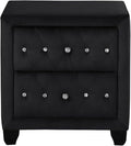 Sophia Modern Style Crystal Tufted 2-Drawer Nightstand Upholstered by MatrixFurnitureGroup