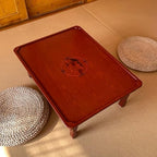 Korean Square Folding Coffee Table, Solid Wood Low Table by Unknown