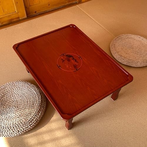 Korean Square Folding Coffee Table, Solid Wood Low Table by Unknown