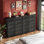 WLIVE 12 Drawer Tall Black Fabric Dresser Bedroom Storage Chest - Image 4