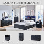 Fluted 7 Drawers Dresser for Bedroom, 48" Tall Modern Dressers & Chest of Drawers with Metal Handle, Wood Closet Clothes Storage Organizer,Storage Dressers Organizer for Hally/Living Room, Natural - Image 6