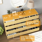 Vibe & Dine Wood 12 Drawer Dresser, Modern Long Dresser for Bedroom, Wood Chest of Drawers with Wide Storage for Living Room - Image 5