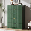 MAISONARIA 5 Drawer Dresser for Bedroom, Tall Dresser Chest of Drawers with Gold Handles, 32 Inch Wide Nightstand with for Bedroom, Living Rooms, Offices, and Entryways, Green by MAISONARIA