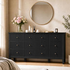 RoyalCraft Fluted Dresser for Bedroom with 9 Drawers, 59" Wide Long Dresser by Bringyoubetterlife
