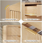 Decofy 47" W Fluted 6-Drawer Dresser for Bedroom, Natural Oak - Image 6