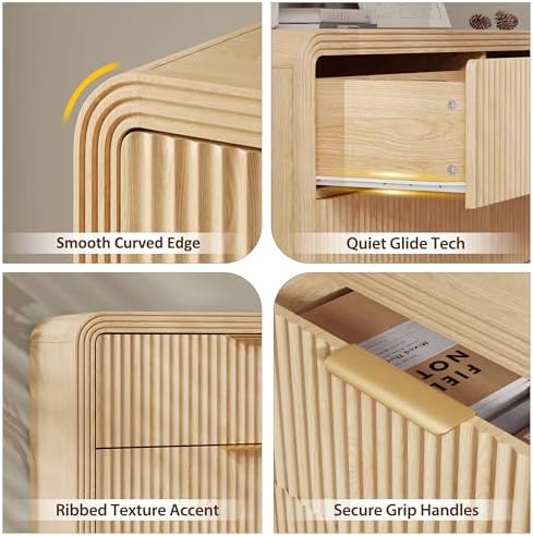 Decofy 47" W Fluted 6-Drawer Dresser for Bedroom, Natural Oak - Image 6