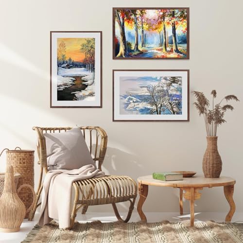 puthiac 12x18 Solid Oak Wood Picture Frames, Walnut, 3 Pack - Image 5